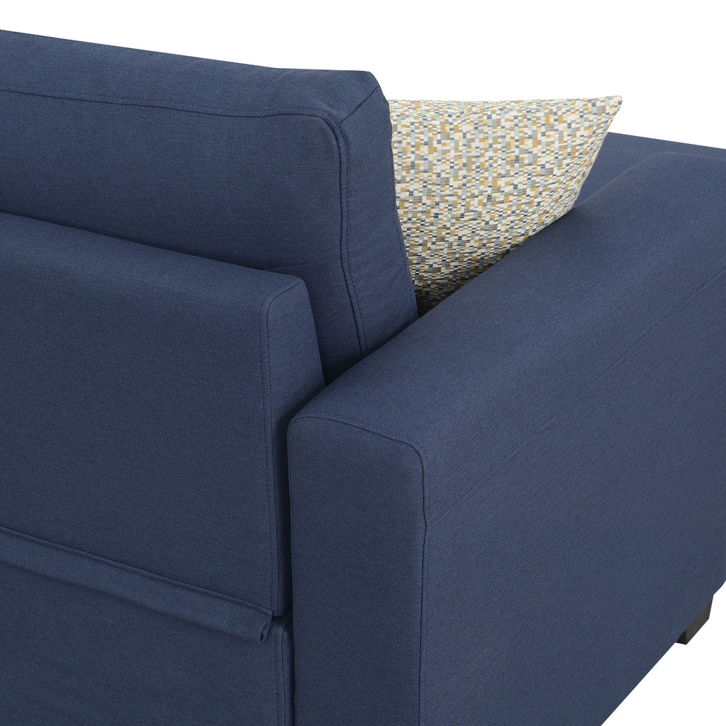 Reversible Sleeper Sectional with Pop Up Bed and Hidden Storage Chaise - Navy