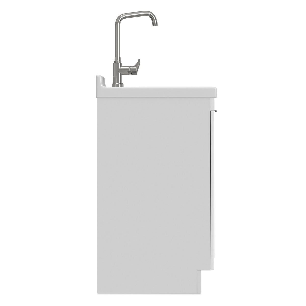 Laundry Cabinet with Stainless Steel Sink and Faucet - White
