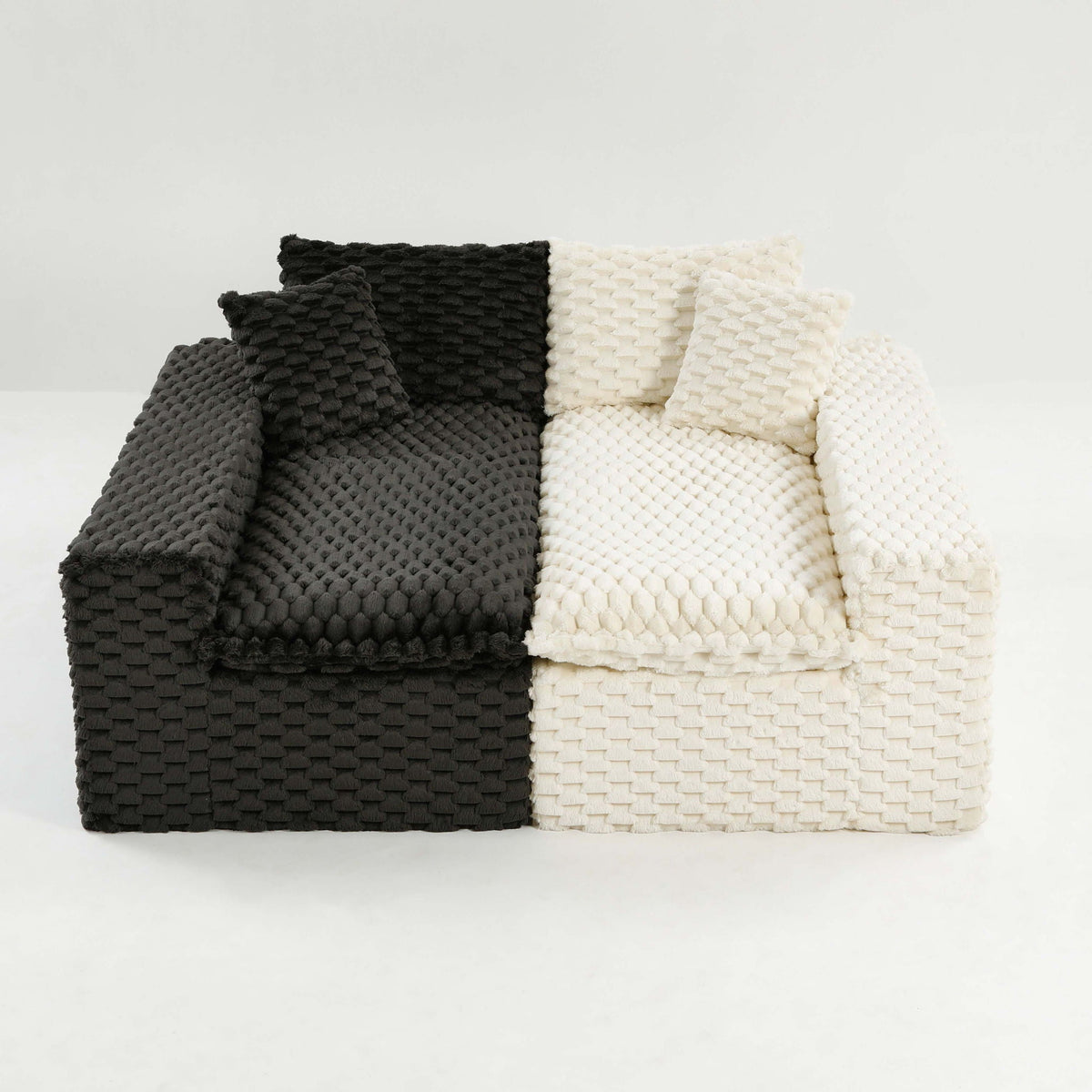 Luxury Multifunctional Sofa for Living Room with Adjustable Layout - Black, Dark Green, White, Pink