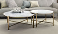 Marble Top Nesting Table Set with Metal Frame - White
