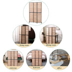 Rustic 3 Panel Room Divider with Metal Frame - Black or Light Brown