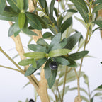 8.2FT Artificial Olive Tree with Decorative White Planter – Green Leaves