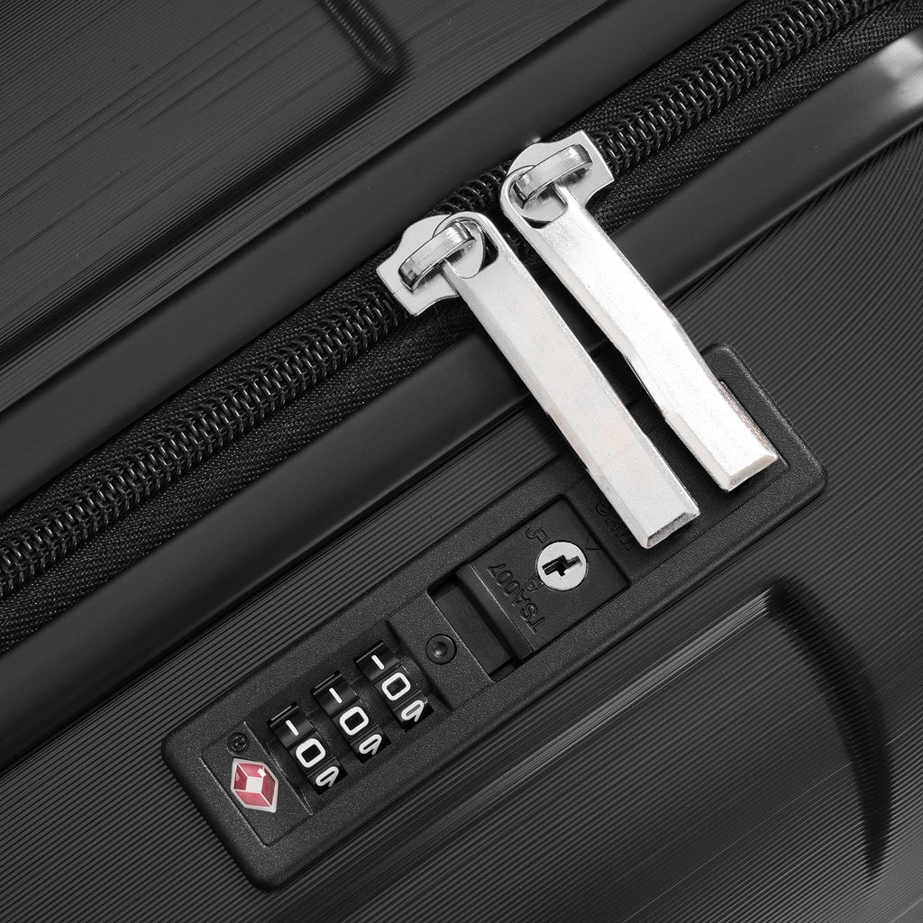 20-Inch Hardshell Carry-On Luggage with TSA Lock - Black