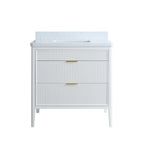 Fully Assembled 30'' Bathroom Vanity with Engineered Marble Top - White