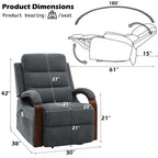 Kayla Power Recliner with Lift, Heating & Massage – Zero Gravity - Gray