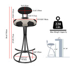Upholstered S-shaped Barstools Set of 2 with Velvet Football Print - Black