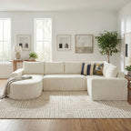 Modular Cloud Sectional Sofa Set with Deep Seating - Choose Beige, Dark Gray, or Dark Brown