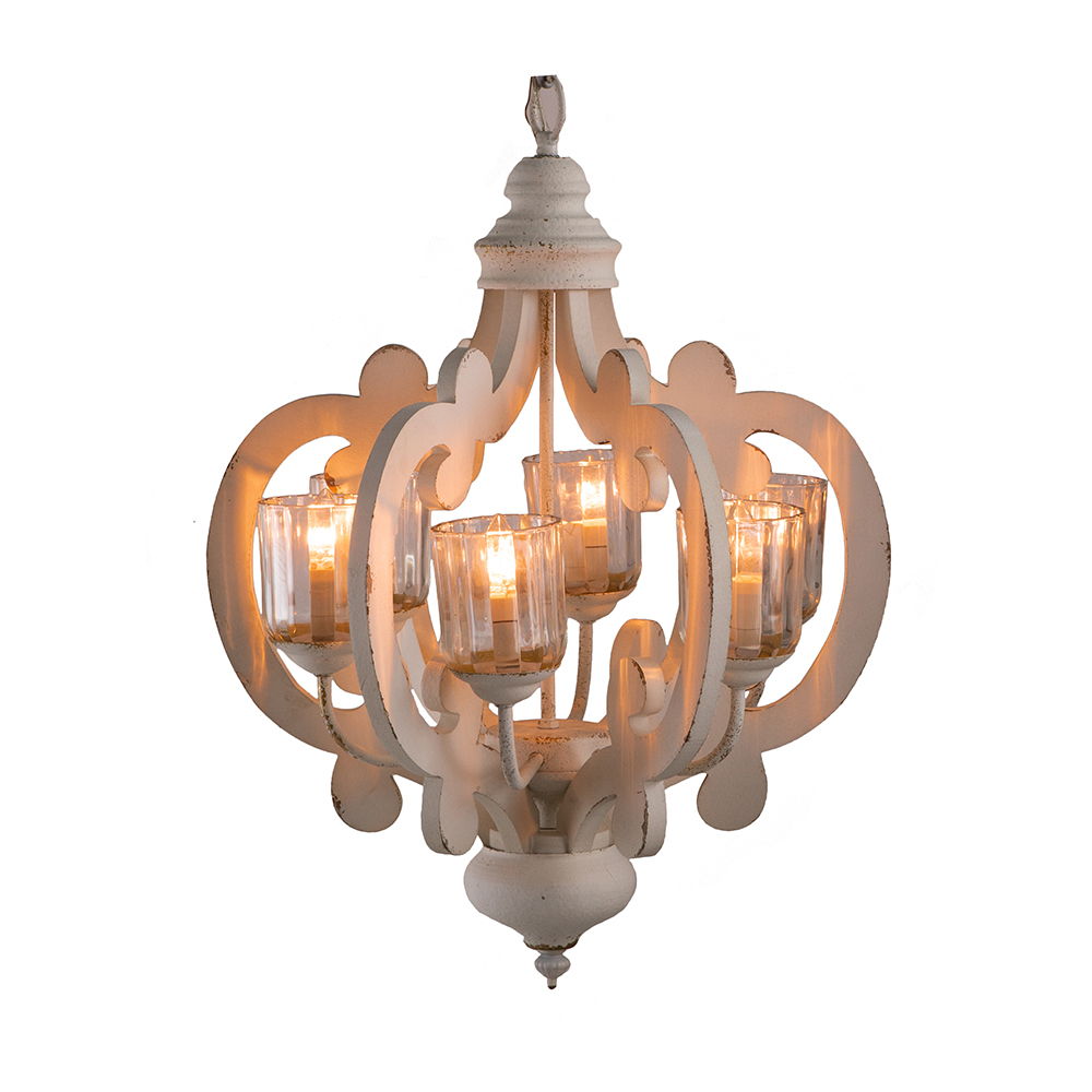 Farmhouse Chandelier with Adjustable Chain - Multiple Colors