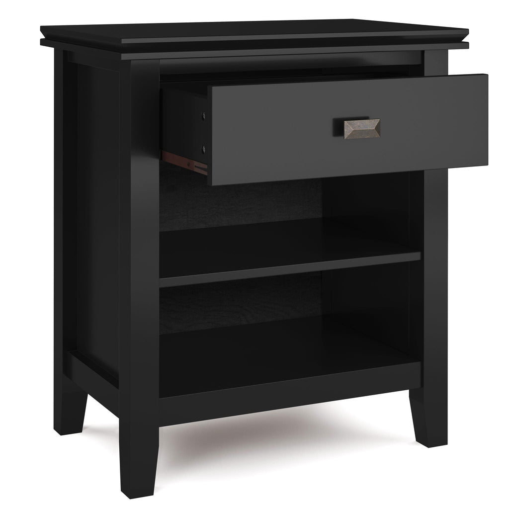 Handcrafted Bedside Table with Drawer and Shelf - Multiple Colors