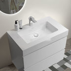 Modern Floating Bathroom Vanity with Large Storage - White or Black