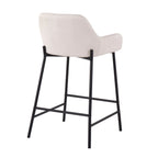 Industrial Fixed Height Counter Stool Set with Upholstered Seat - Multiple Colors