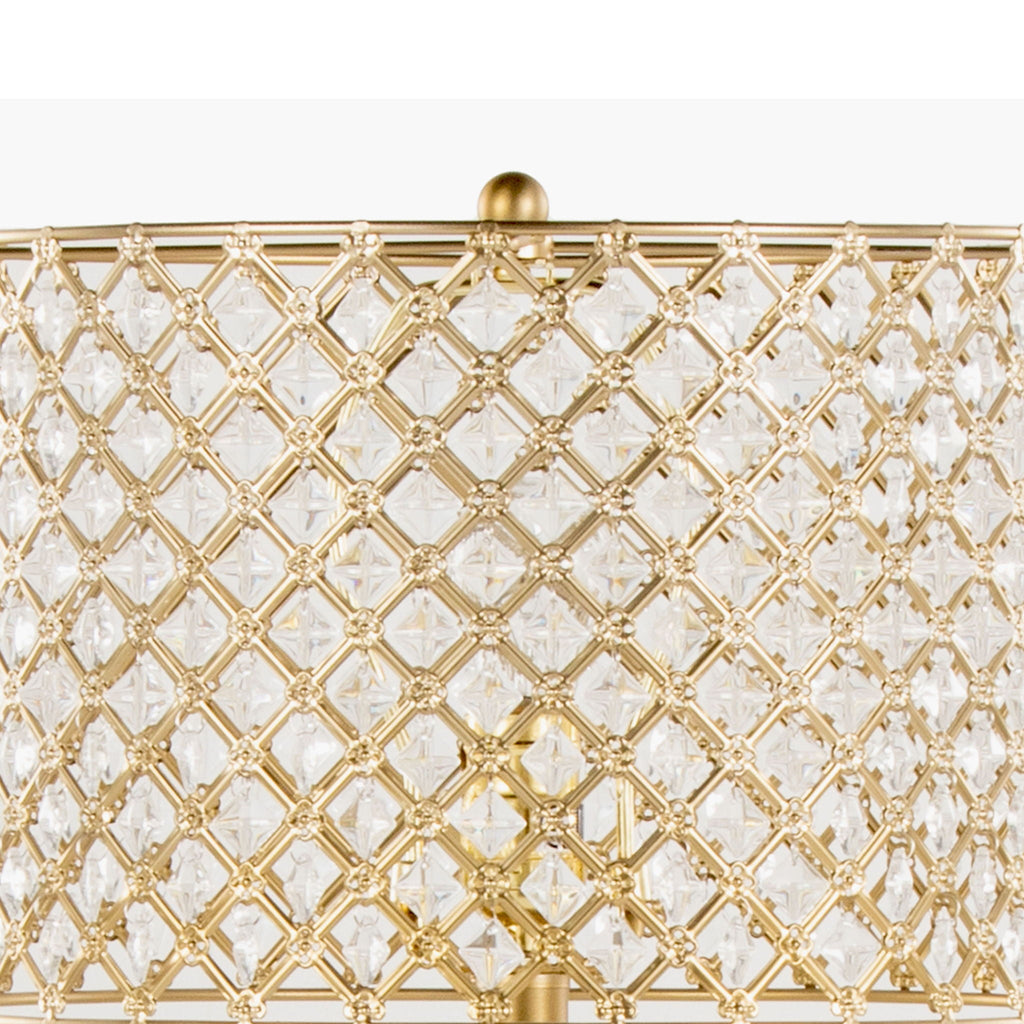 Contemporary Table Lamp with Crystalline Shade - Gold, Black, or Gray