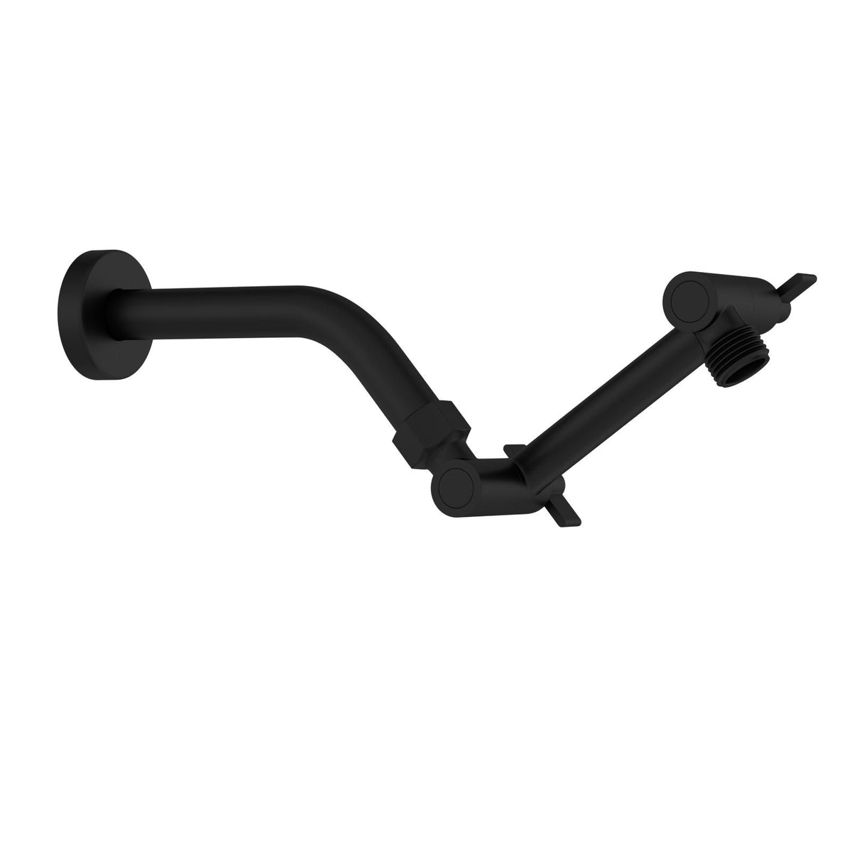 Stainless Steel Shower Arm Extension with 360° Rotation - Black or Pearl Silver