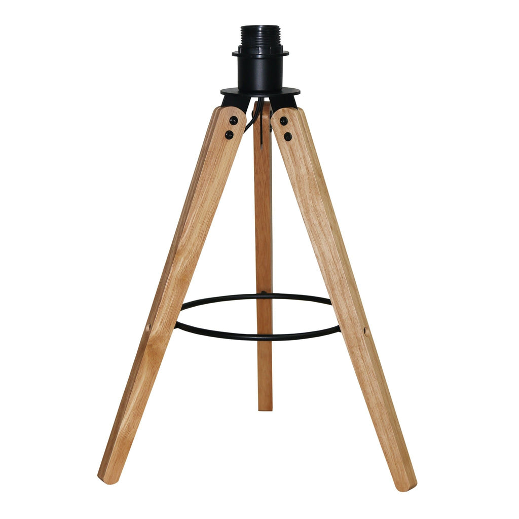 Decorative LED Desk Lamp with 3-Legged Solid Wood Base - Natural