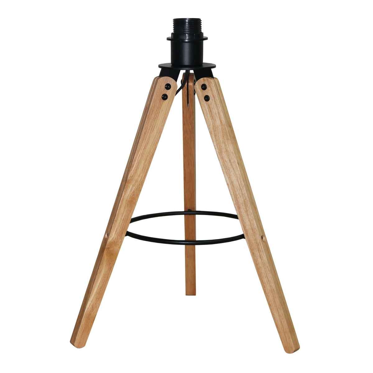 Decorative LED Desk Lamp with 3-Legged Solid Wood Base - Natural