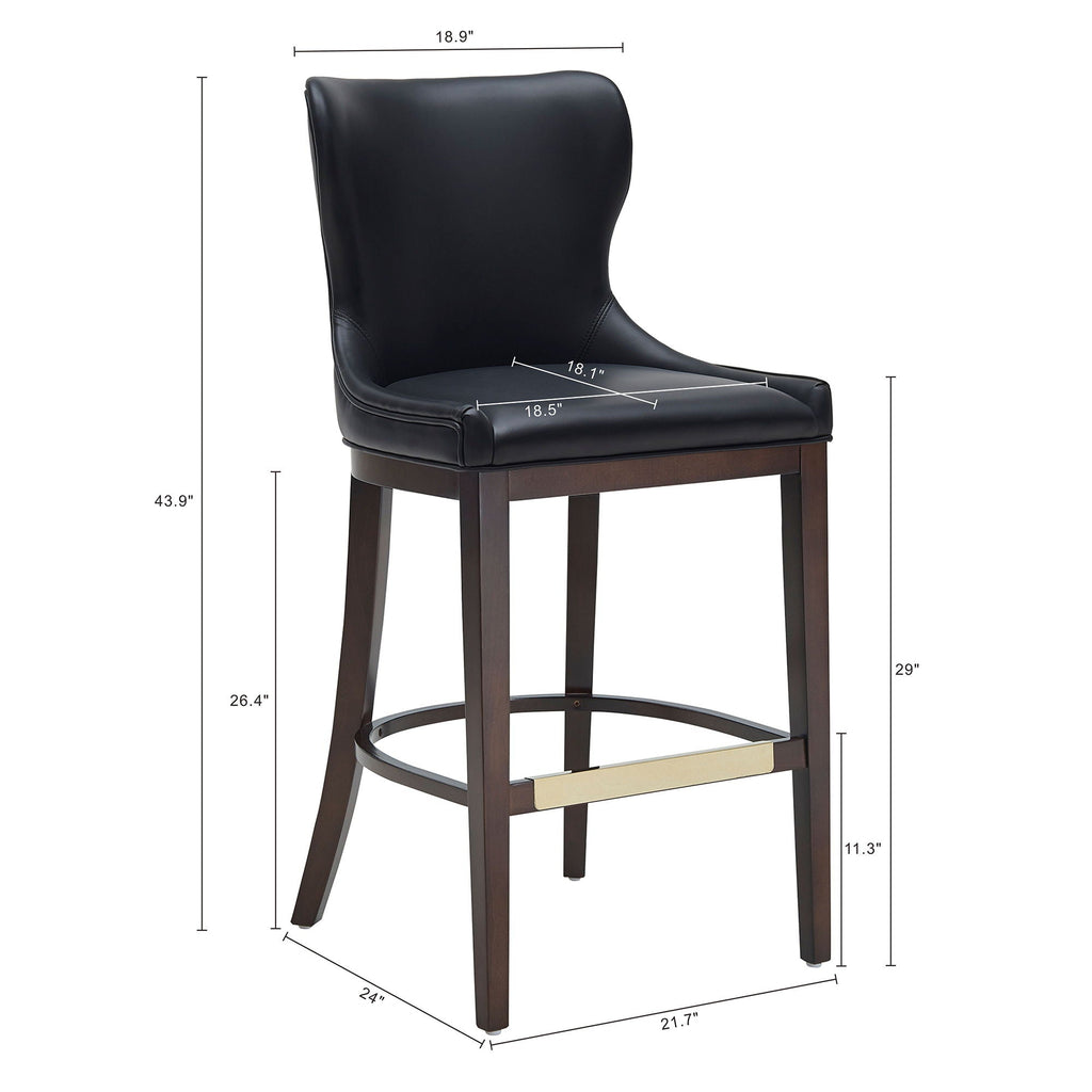 Bar Height Barstool with Backrest - White, Gray, Black