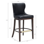 Bar Height Barstool with Backrest - White, Gray, Black