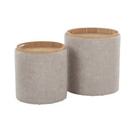 Contemporary Nesting Ottoman Set with Flip Tray Top - Multiple Colors