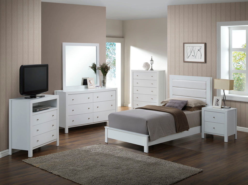 Transitional Modern Panel Bed with Wood Construction - Multiple Colors
