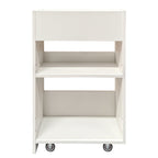 3 Tier Wooden Bookcase with Slide Out Drawer Storage - White
