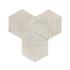 Hexagon Natural Stone Marble Decorative Tile Set with 3D Fluted Texture - Gray or White