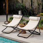 Outdoor Folding Chair Set with Adjustable Backrest – Black or Yellow