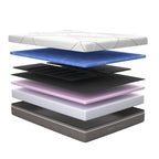 12" Profile Massage Mattress Hybrid with Pneumatic Air Cell Technology - White