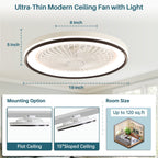 RGB Dimmable LED Bladeless Ceiling Fan with Remote Control