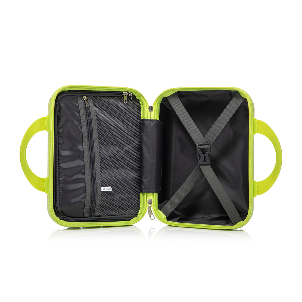 2-Piece Polycarbonate Spinner Wheel Luggage Set with Lock - Green & Yellow