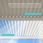 10x12 FT Outdoor Louvered Pergola with Adjustable Louvers - White
