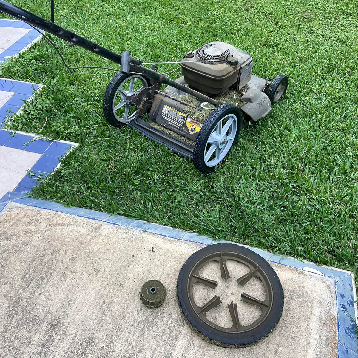 Universal 12" Spoked Plastic Wheel and Tire with Puncture-Proof Design - Black