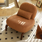 Cute Accent Chair with Solid Wood Legs - Fabric