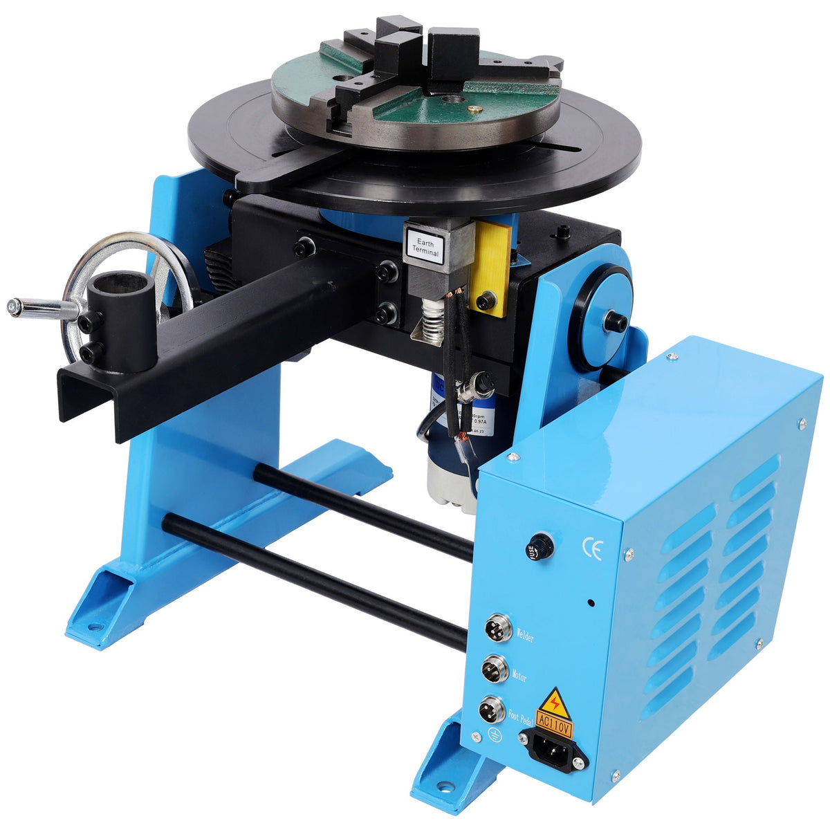 Heavy Duty Rotary Welding Positioner Turntable Table with Manual Tilt - Blue