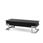 High Gloss Coffee Table with Lift Top and Hidden Storage - Black or White