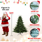 Full-Shaped 6 Ft Christmas Tree with 1673 PE/PVC Tips - Green