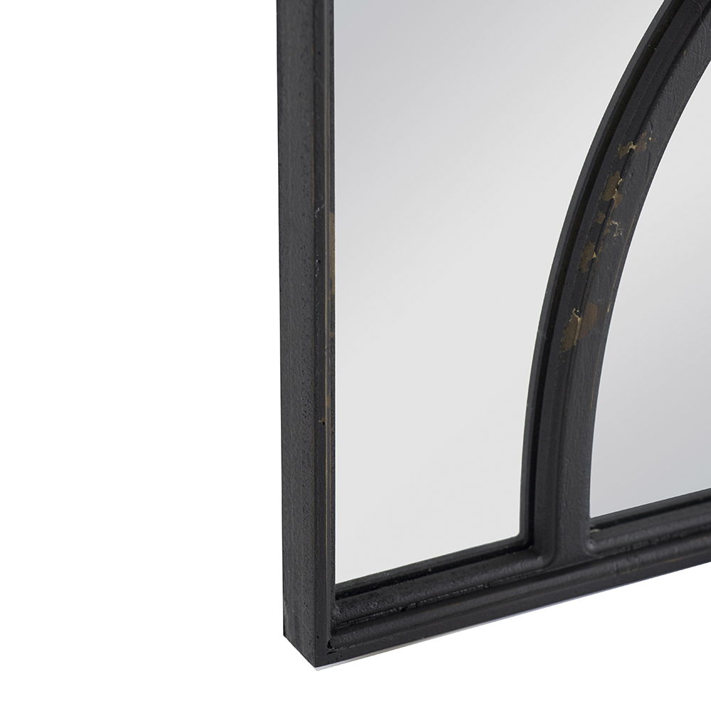 Rectangular Wooden Wall Mirror with Antique Frame, Set of 2 - Black or White