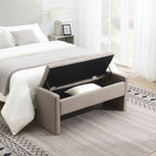 Modern Upholstered Large Bed End Bench with Hidden Storage - Multiple Colors