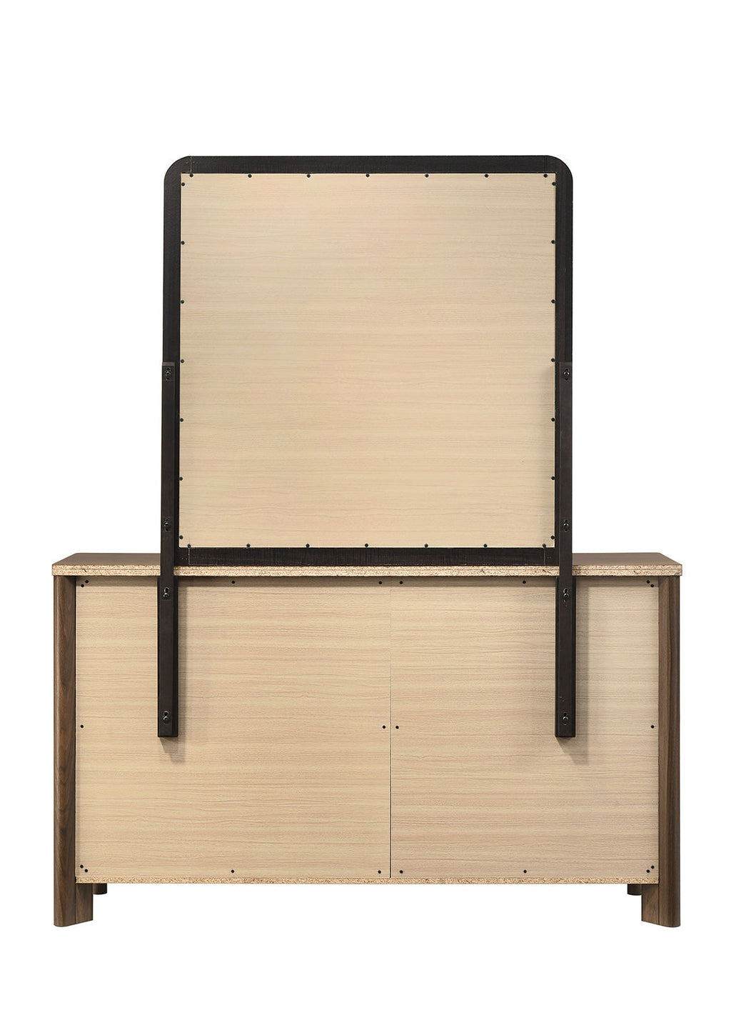 Walnut Color Solid Wood Dresser 6-Drawers with Rounded Edges - Walnut