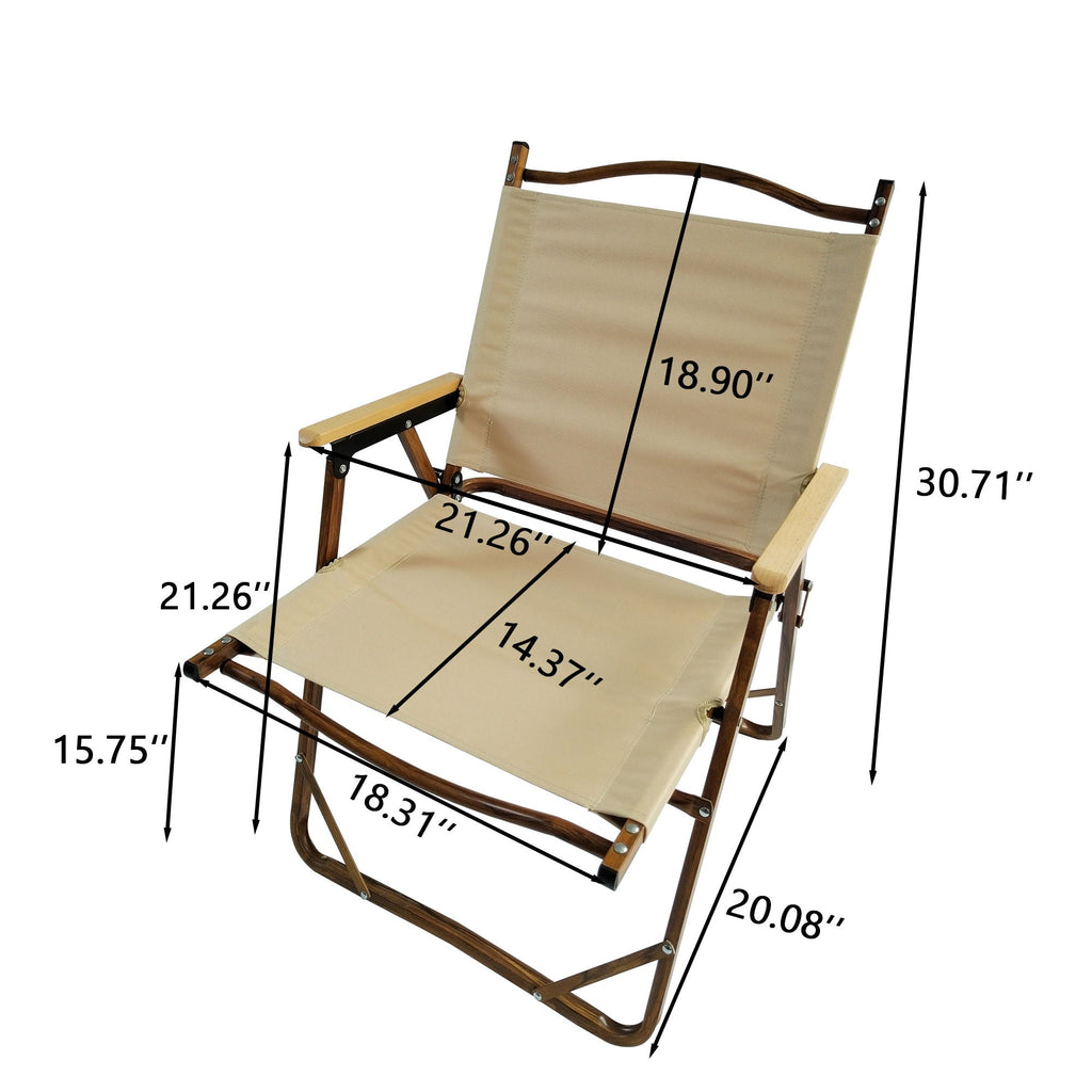 Foldable 5 Piece Outdoor Dining Set with Portable Table & Chairs - Natural
