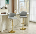 Modern Rotating Adjustable Bar Chair Set with 360° Swivel - Grey