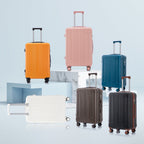 3-Piece ABS Spinner Wheel Luggage Set with TSA Lock - Black and Orange