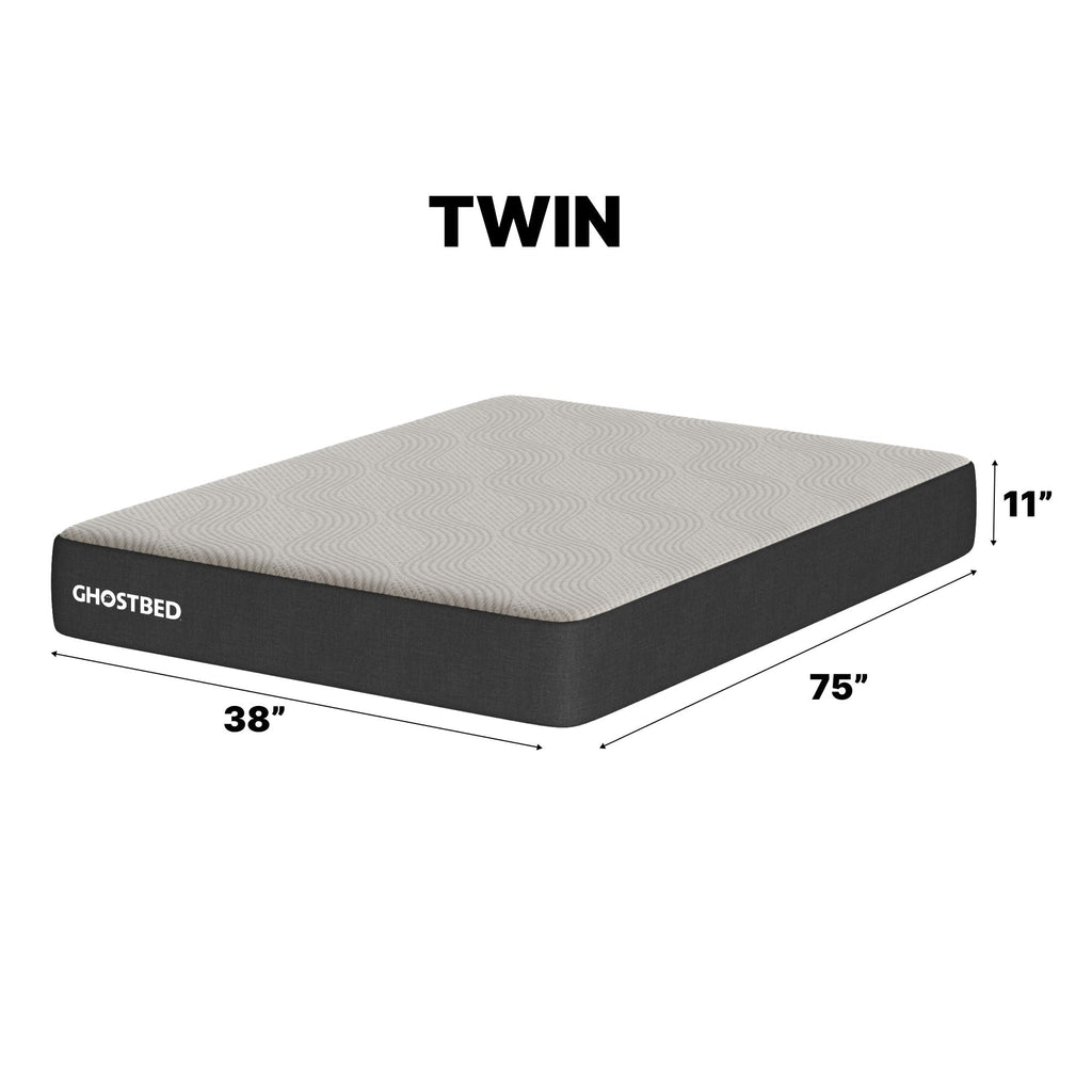 11" Foam Mattress with Cooling Gel Memory Foam and GhostFlex Support - White