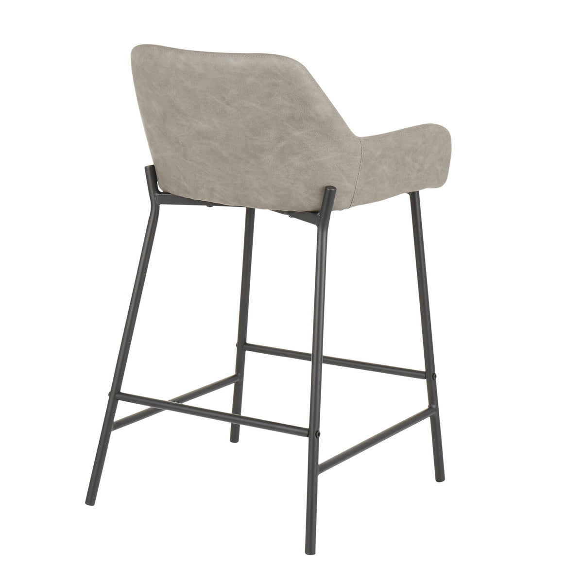 Industrial Fixed Height Counter Stool Set with Upholstered Seat - Multiple Colors