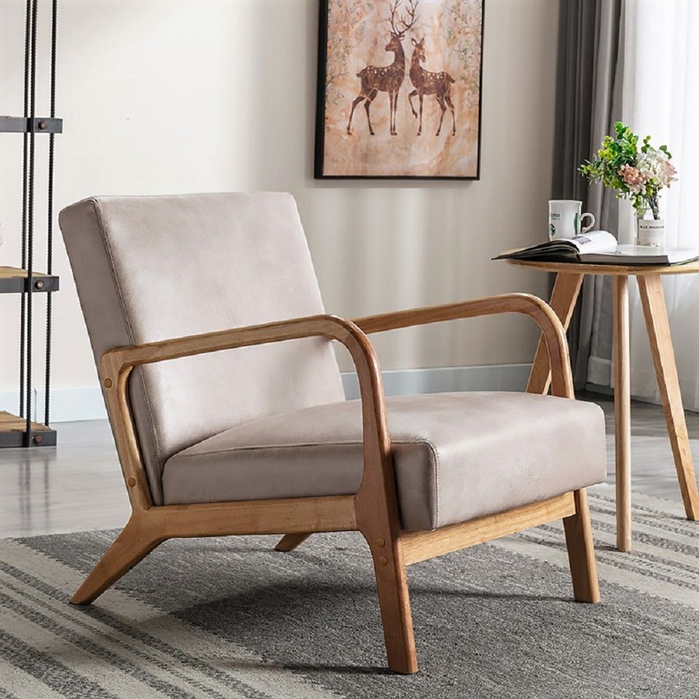 Mid-Century Modern Accent Chair with Cushioning - Multiple Colors