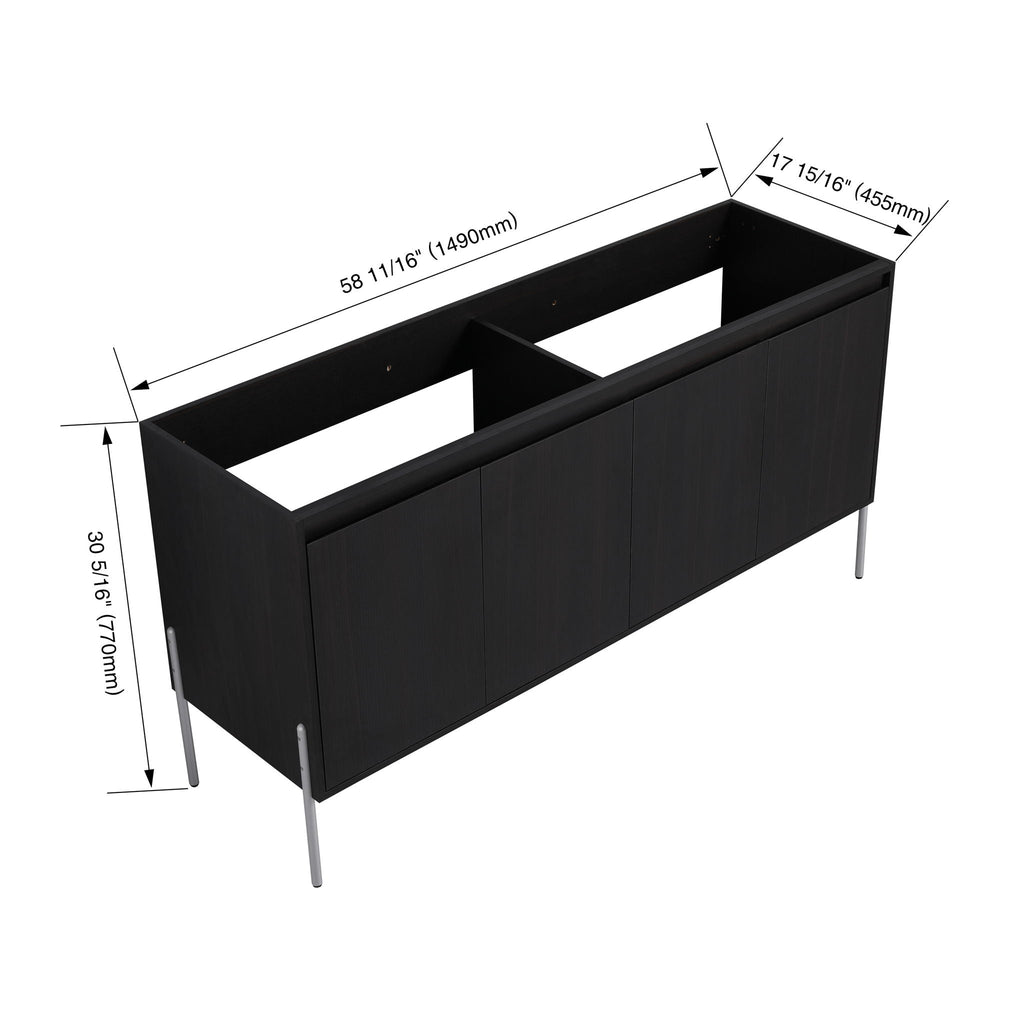 Freestanding Bathroom Vanity with Soft Close Cabinet Doors - Light or Dark Brown