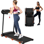 2.5Hp Quiet Folding Treadmill with Heart Rate Sensor - Black
