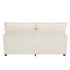 Modern Loveseat Sofa with Side Storage Pockets - Green, Beige, or Dark Gray