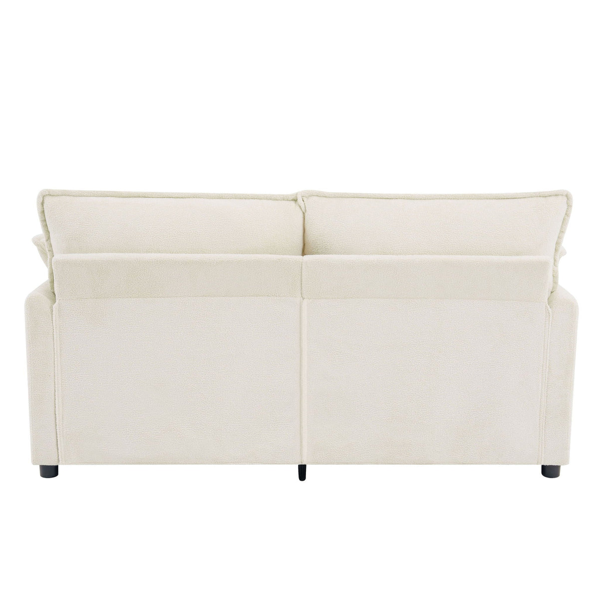 Modern Loveseat Sofa with Side Storage Pockets - Green, Beige, or Dark Gray