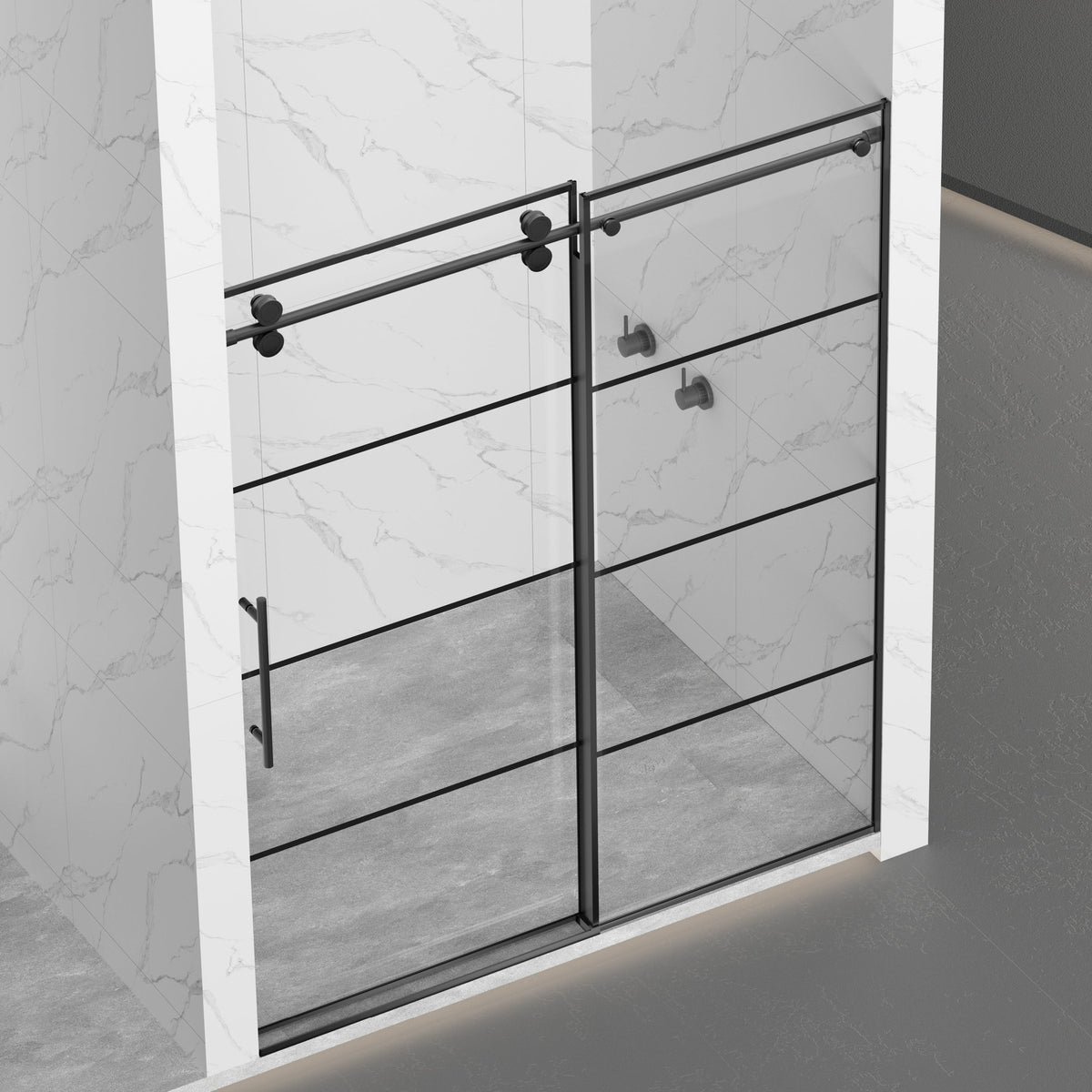 Matte Shower Doors with Customizable Width - Matte Finish