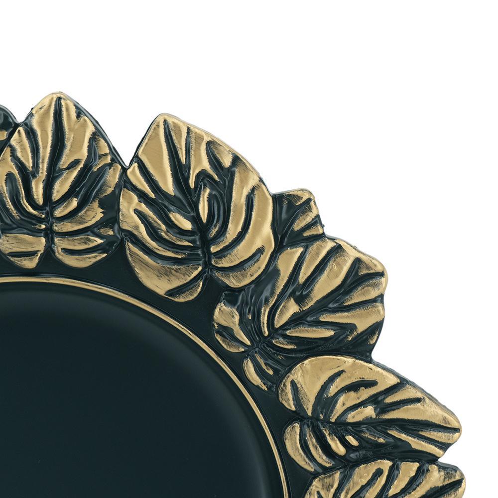 Plastic Charger Plate Set of 8 with Durable Construction - Blue / Gold